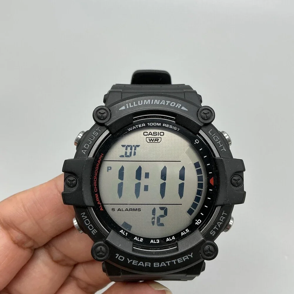 Casio 3502 AE-1500WH Mens Watch 51mm Gray Digital Black Backlight